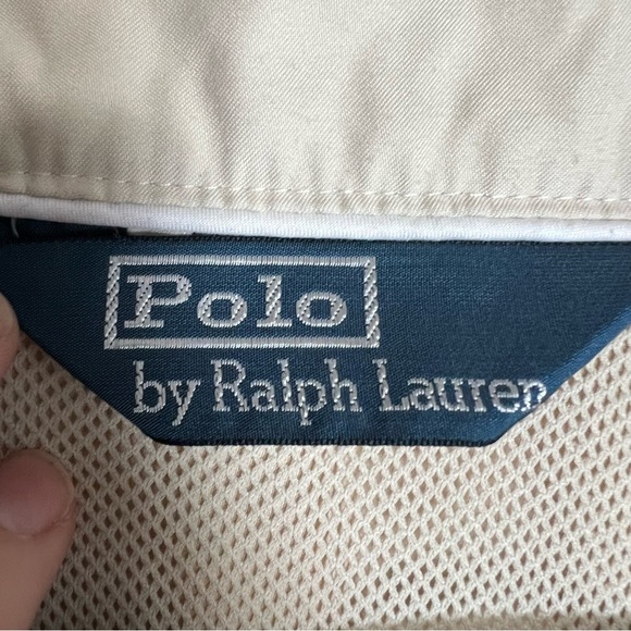 VTG Polo Ralph Lauren Mens Half Zip Pullover Khaki Pony Mesh Lined Jacket Sz XXL - Picture 10 of 12